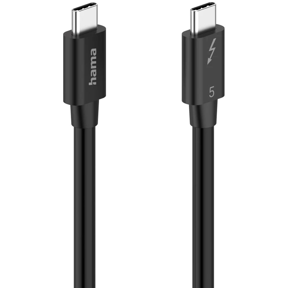Cablu Thunderbolt 5 USB-C - USB-C HAMA 200796, 80Gbps, 240W, 8K, 1m, negru