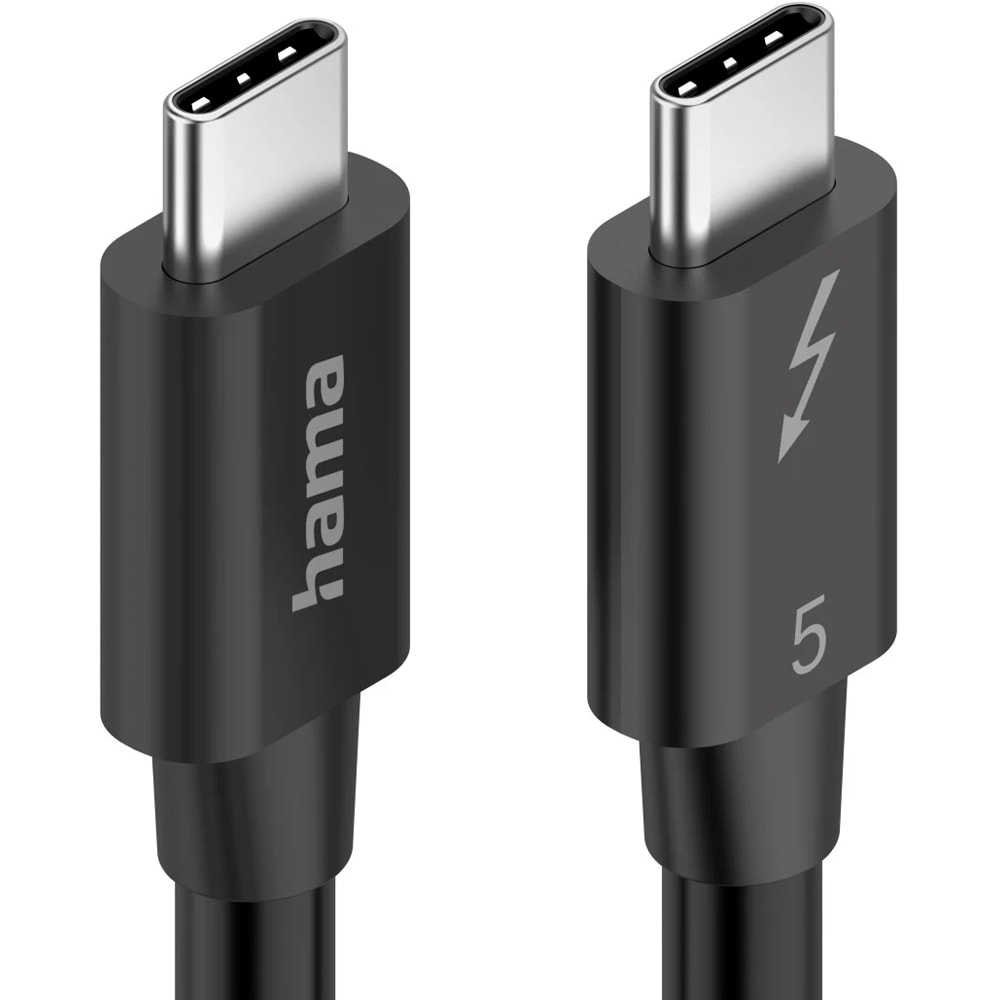 Cablu Thunderbolt 5 USB-C - USB-C HAMA 200796, 80Gbps, 240W, 8K, 1m, negru