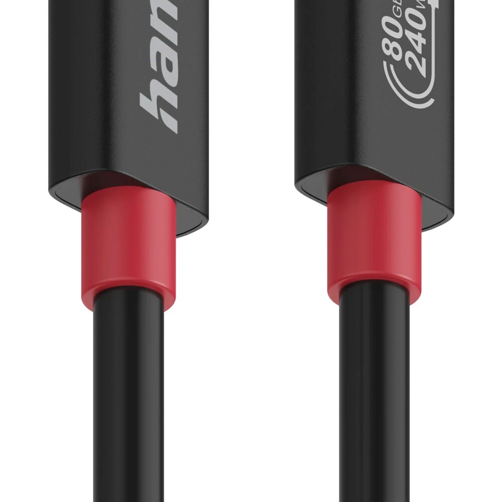 Cablu USB4 Gen4 USB-C - USB-C HAMA 200799, 80Gbps, 240W, 8K, 1m, negru