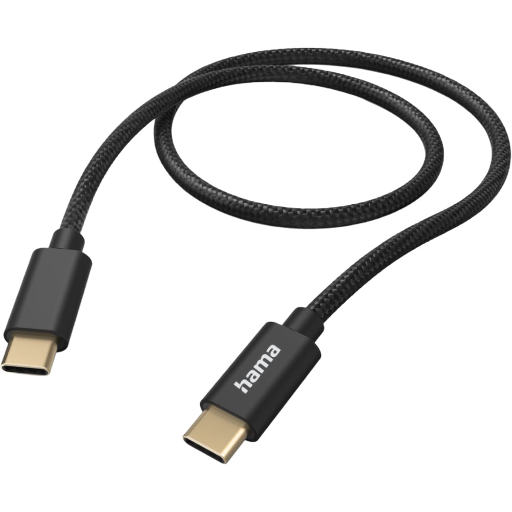 Cablu date HAMA Fabric 201547, USB-C - USB-C, 1.5m, negru