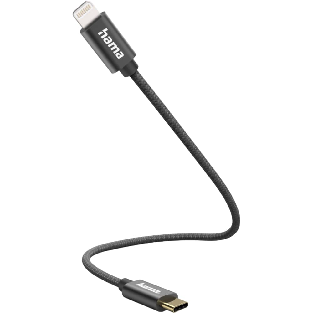 Cablu date HAMA 201601, USB-C - Lightning, 0.2m, negru