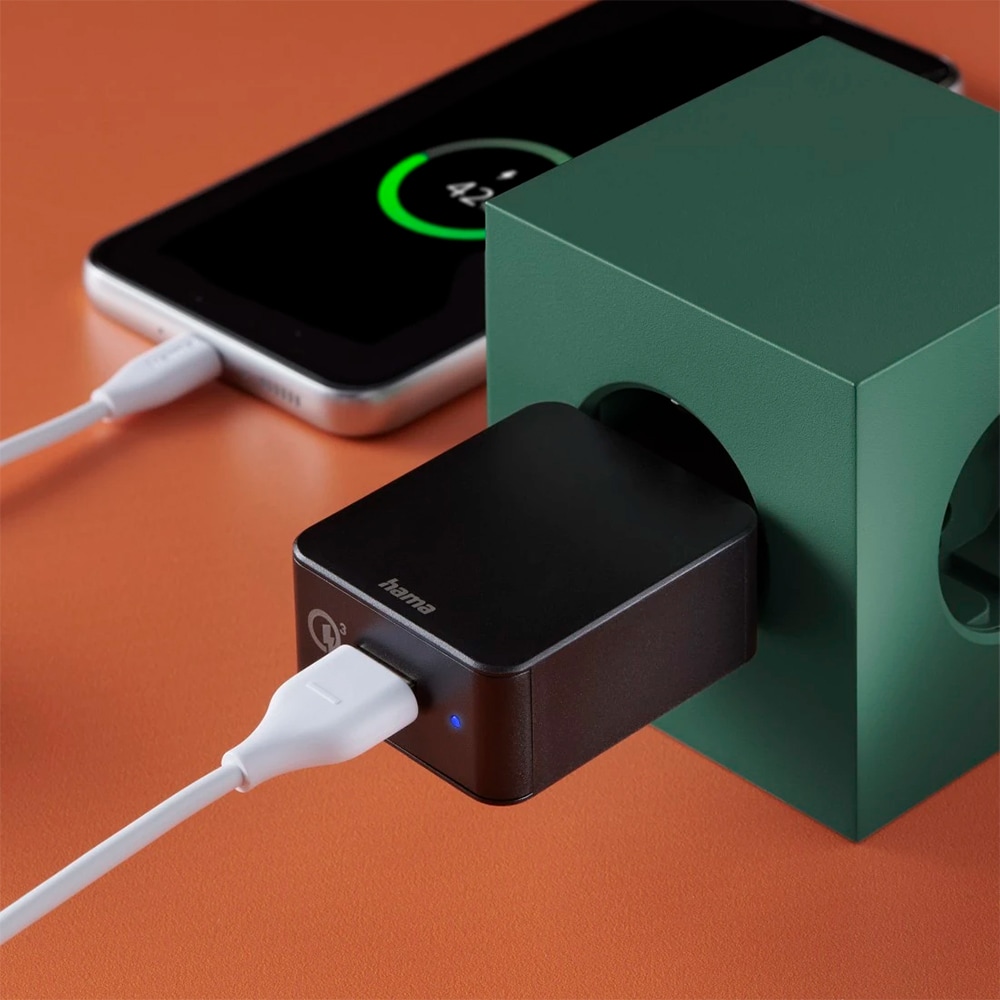 Incarcator retea HAMA 201641, 19.5W, 1xUSB-A, Quick Charge 3.0, negru
