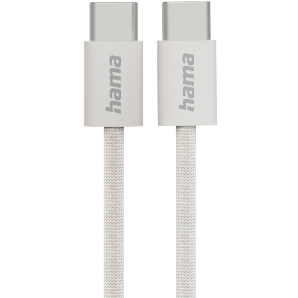 Cablu date HAMA Fabric 201728, USB-C - USB-C, 1m, bej