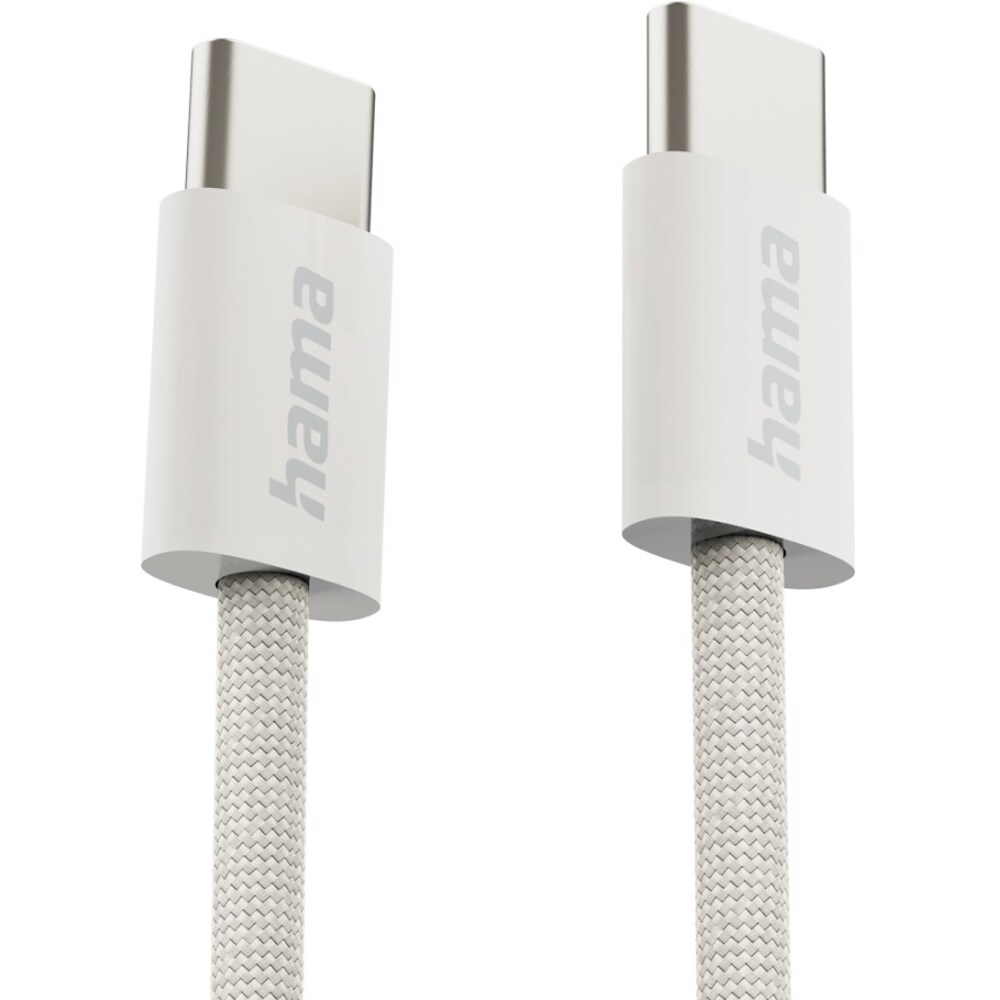 Cablu date HAMA Fabric 201728, USB-C - USB-C, 1m, bej