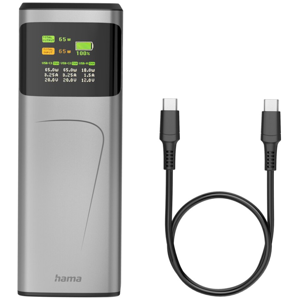 Baterie externa HAMA High Power 201741, 20000mAh, 2x USB-C, 1x USB-A, negru