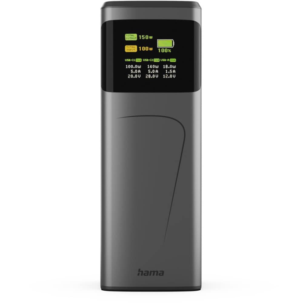 Baterie externa HAMA High Power 201742, 24000mAh, 2x USB-C, 1x USB-A, negru
