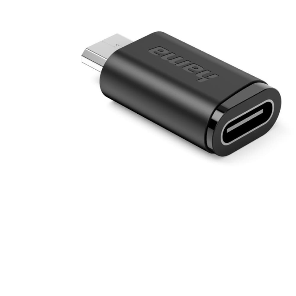 Adaptor HAMA 201744, Micro-USB - USB-C, 3 buc, negru