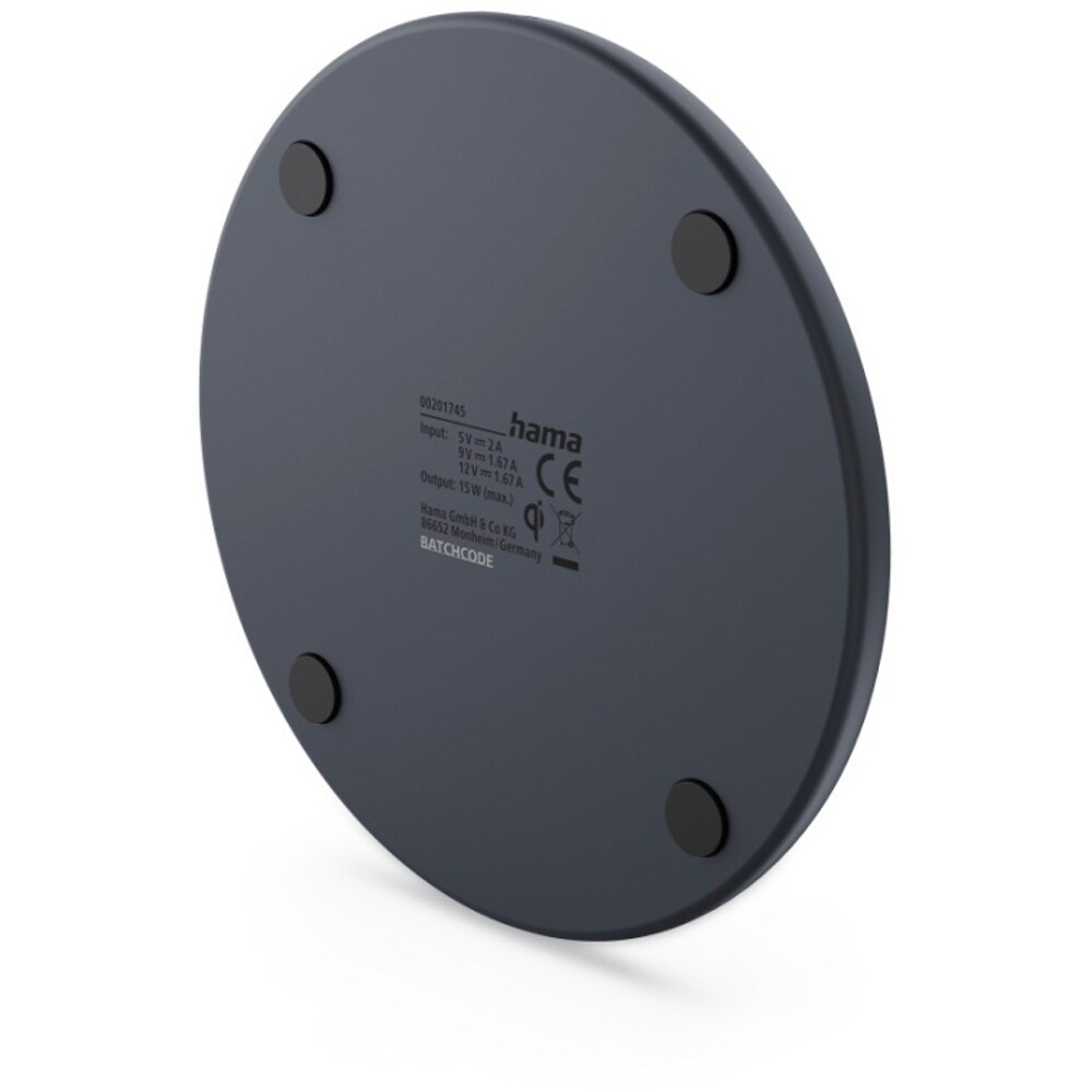 Incarcator wireless HAMA 201745, 15W, Qi, negru