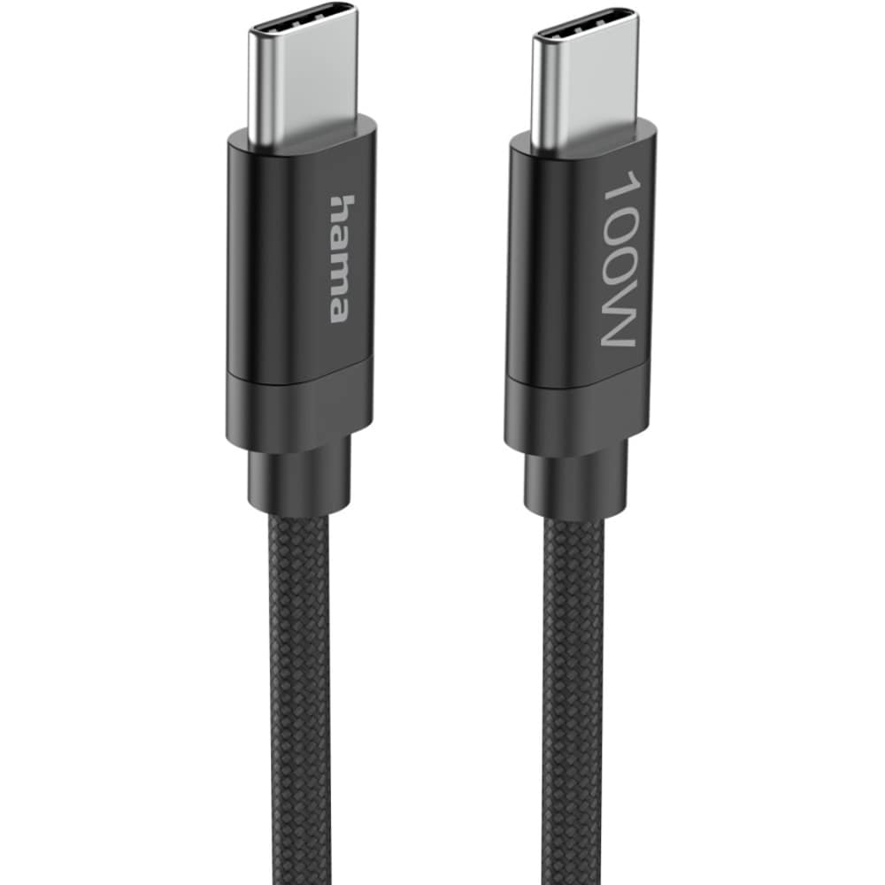 Cablu date HAMA Fabric 201749, USB-C - USB-C, 3m, negru