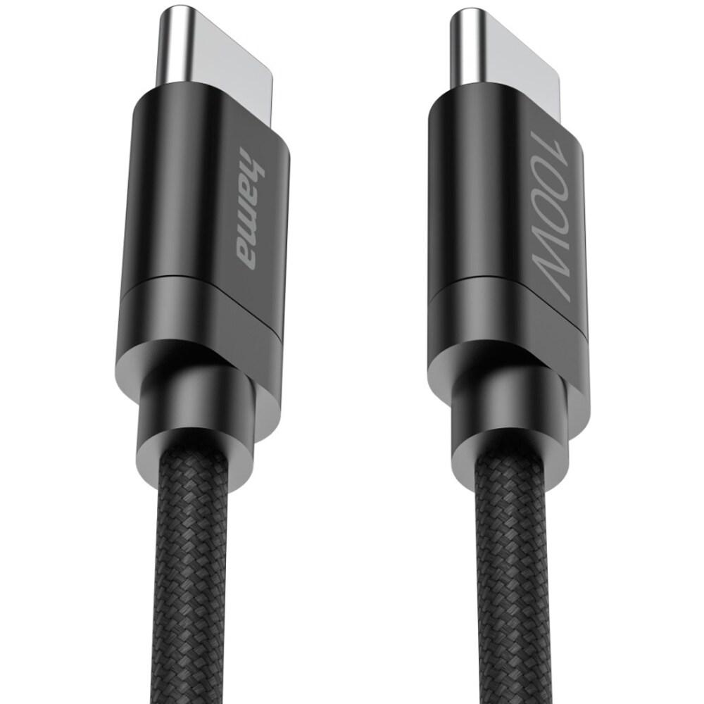 Cablu date HAMA Fabric 201749, USB-C - USB-C, 3m, negru