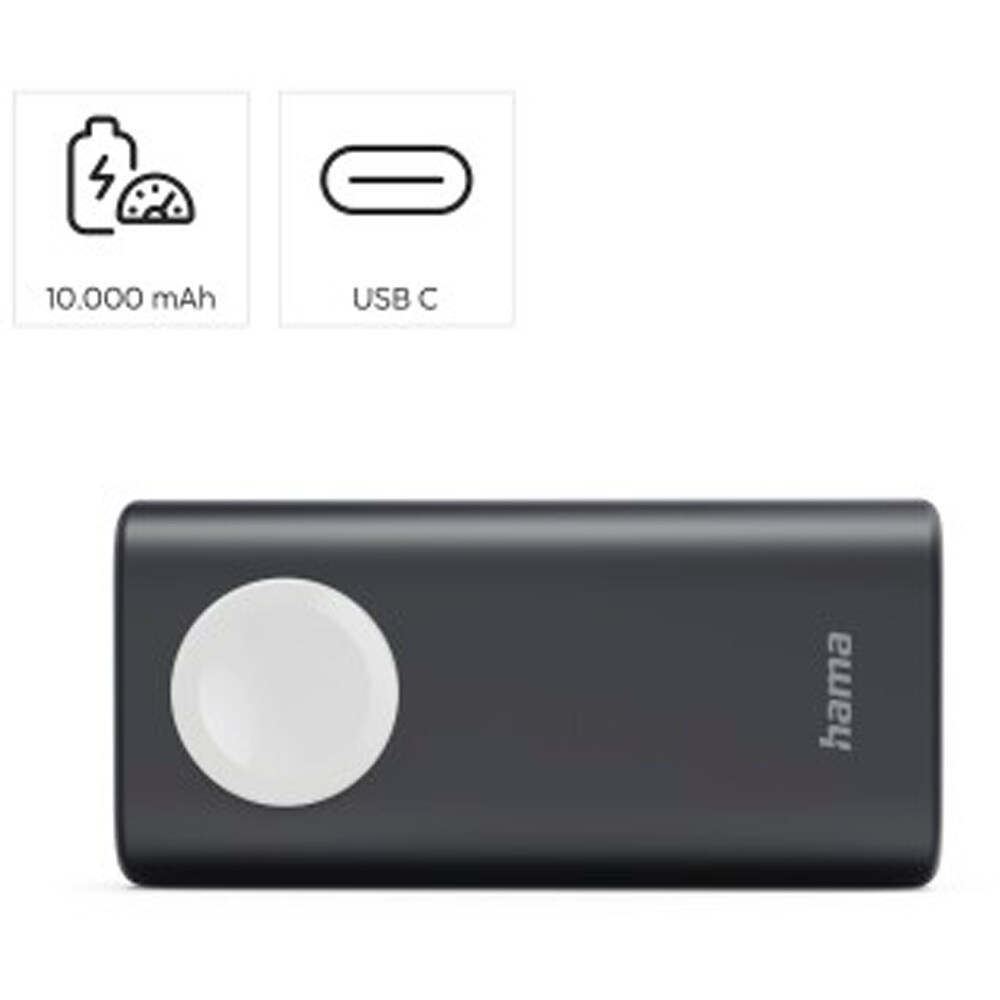 Baterie externa HAMA 201768, 10000 mAh, 1x USB-C, negru