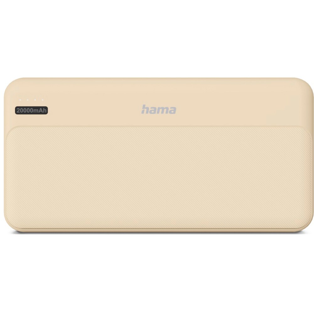 Baterie externa HAMA Pocket 20 201775, 20000mAh, 2x USB-A, 1x USB-C, Sand