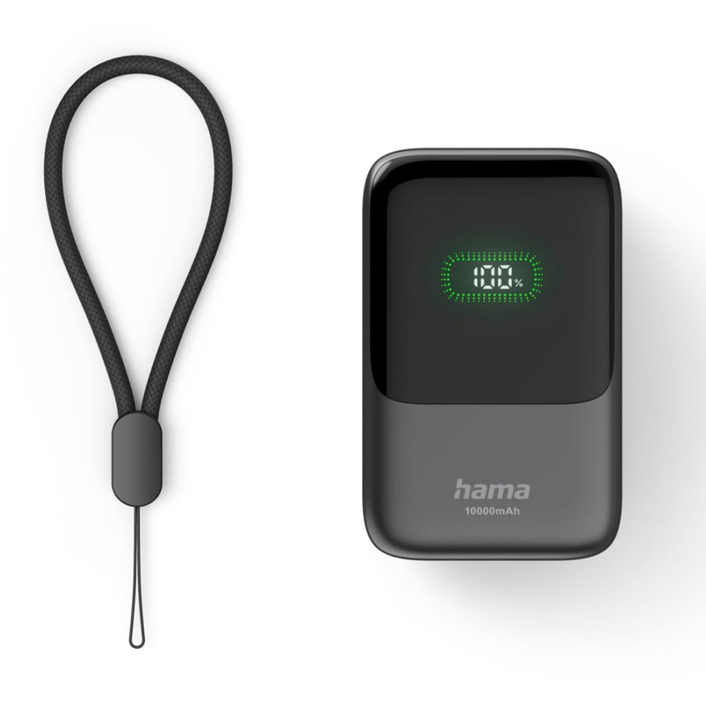 Baterie externa HAMA Roll Up 10 201784, 10000mAh, 1x USB-C, 1x USB-A, negru