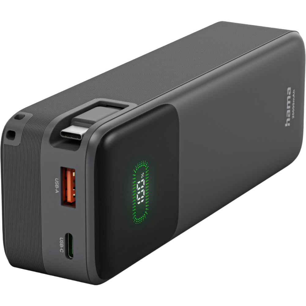 Baterie externa HAMA Roll Up 20 201785, 20000 mAh, 1x USB-C, 1x USB-A, negru