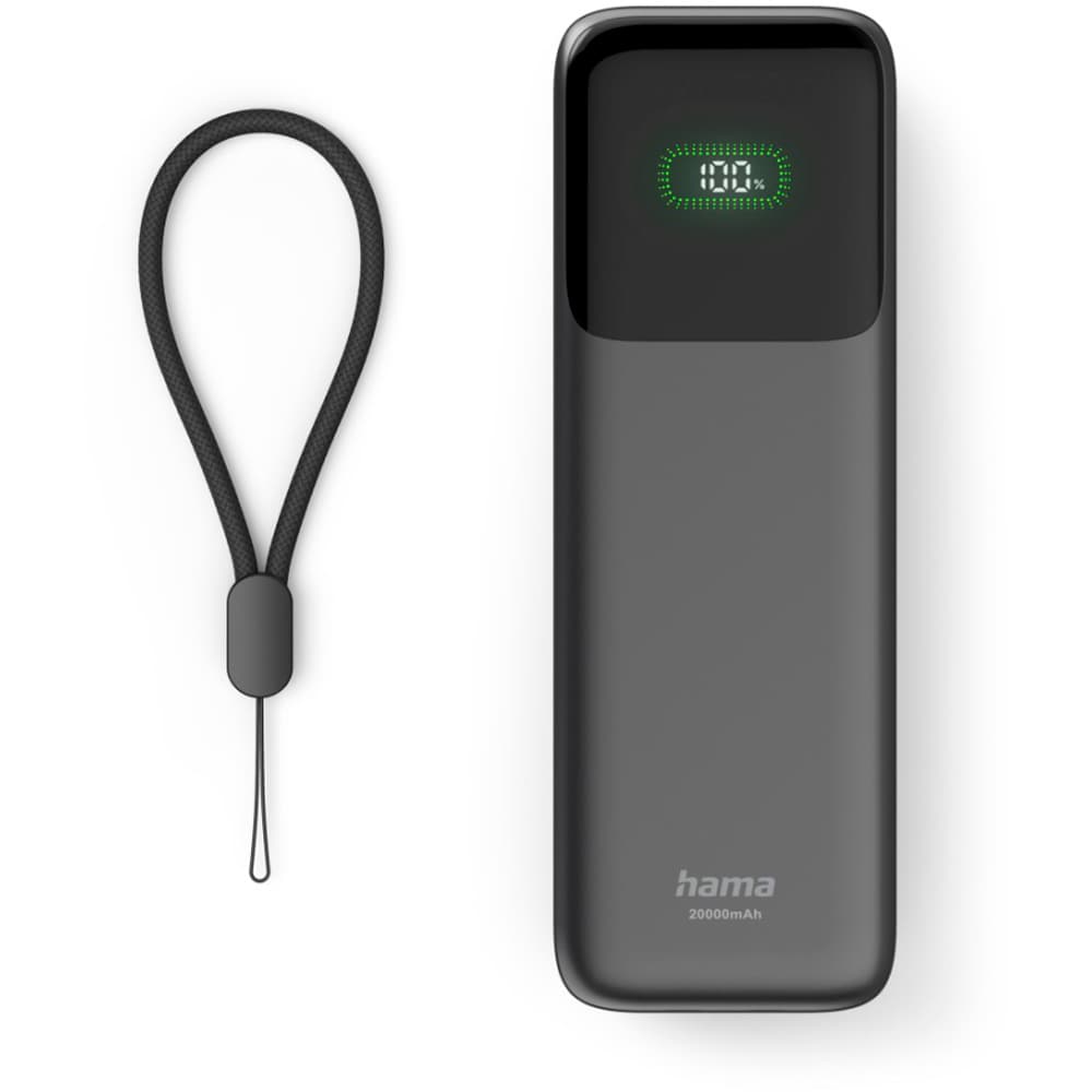 Baterie externa HAMA Roll Up 20 201785, 20000 mAh, 1x USB-C, 1x USB-A, negru