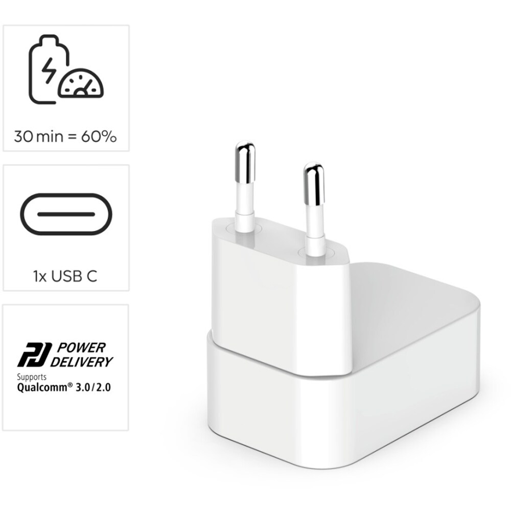 Incarcator retea HAMA 201954, USB-C, Power Delivery (PD) 30W, GaN, alb