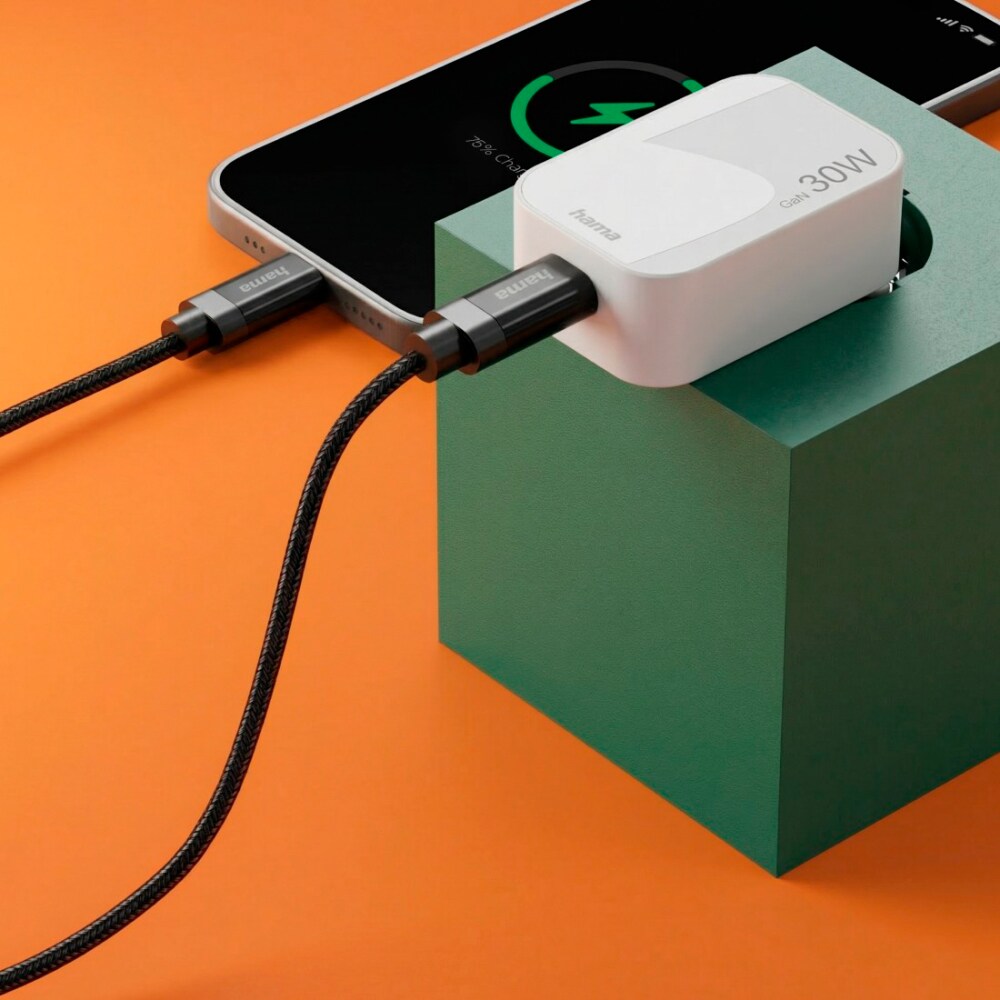Incarcator retea HAMA 201954, USB-C, Power Delivery (PD) 30W, GaN, alb