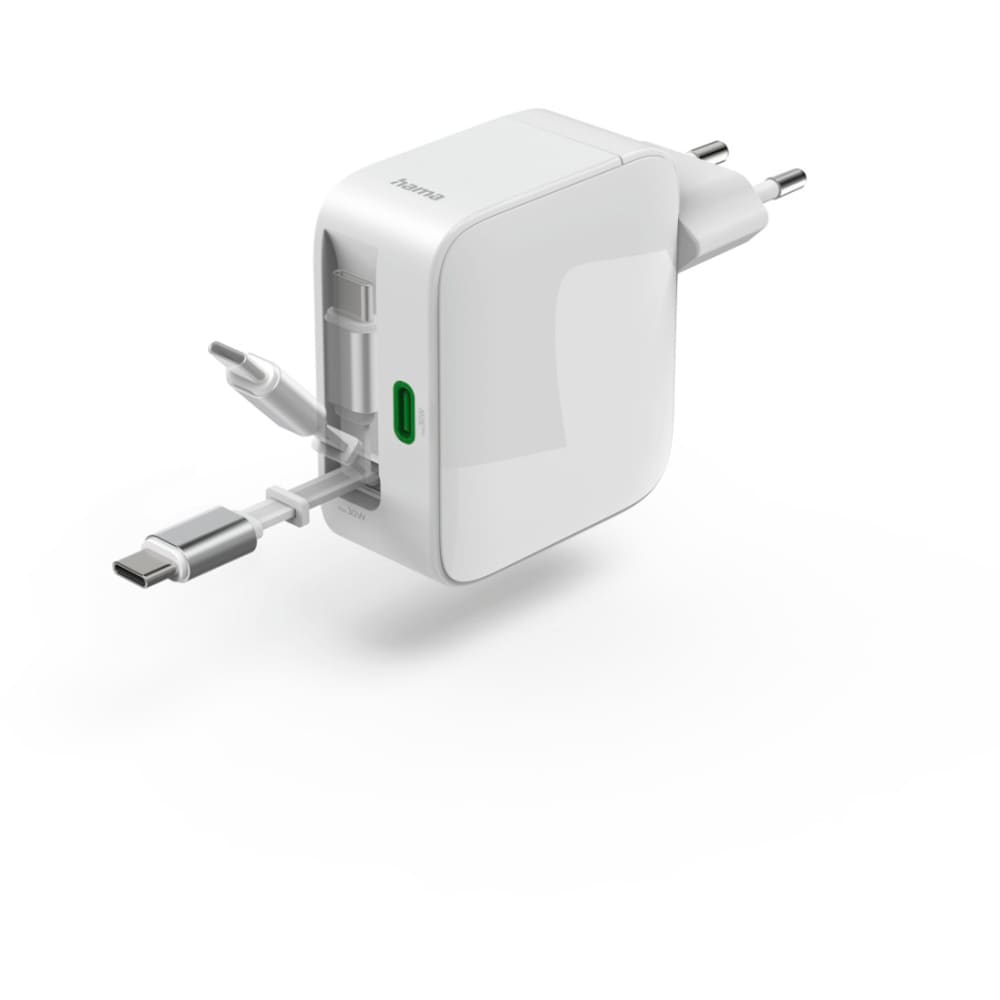 Incarcator retea HAMA 201956, 2x USB-C, Power Delivery (PD) 30W, GaN, alb
