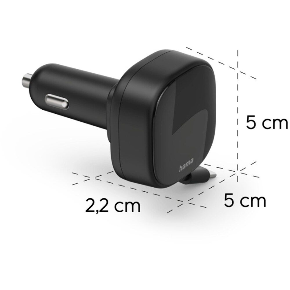 Incarcator auto HAMA 201958, 2x USB-C, Power Delivery (PD) 30W, negru
