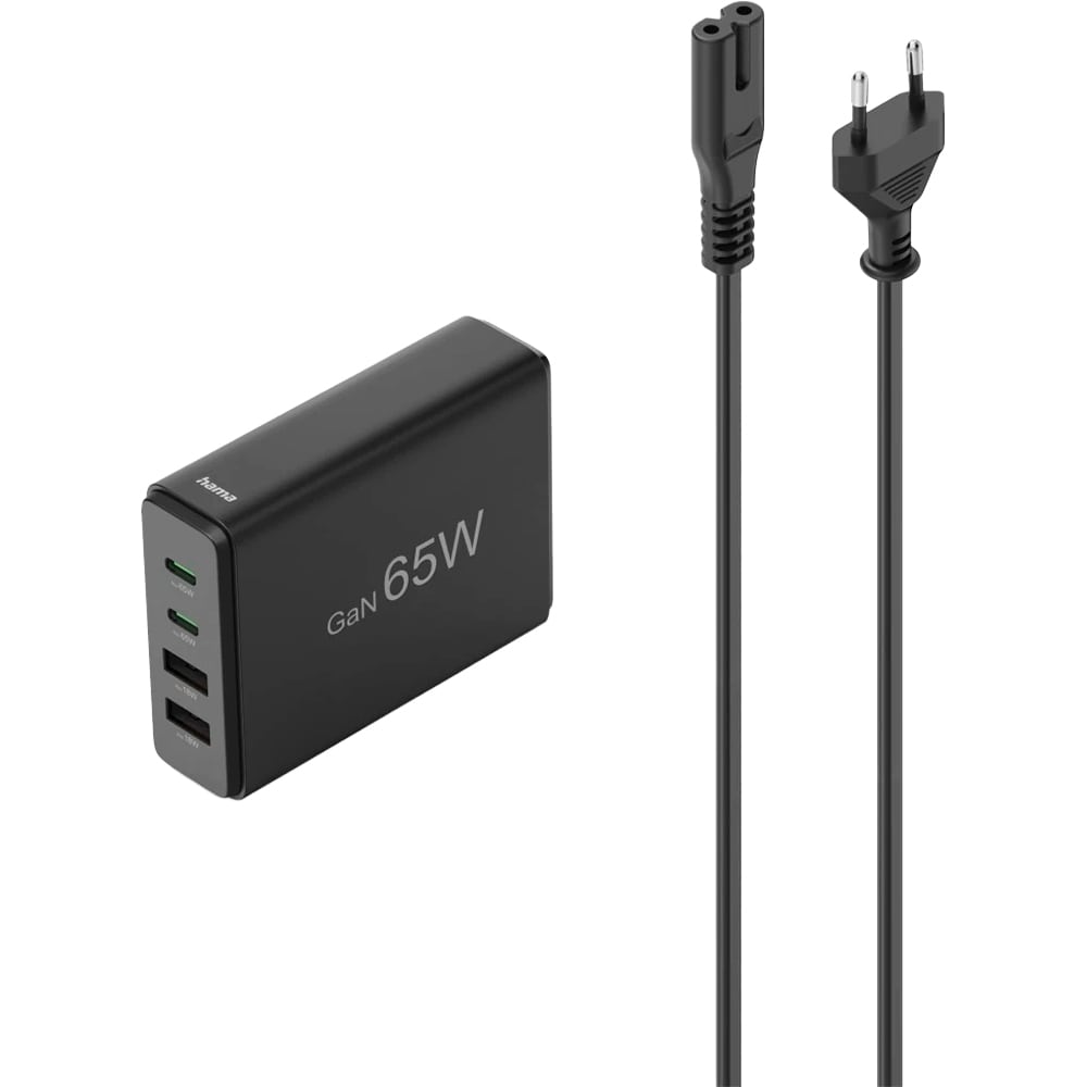 Statie incarcare HAMA 201979, 2x USB-C Power Delivery (PD) 65W, 2x USB-A, negru
