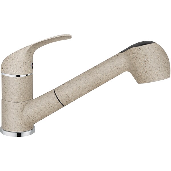 Pachet chiuveta PYRAMIS Extra Class, 1 1/2 cuve, picurator reversibil, compozit granit + baterie, bej
