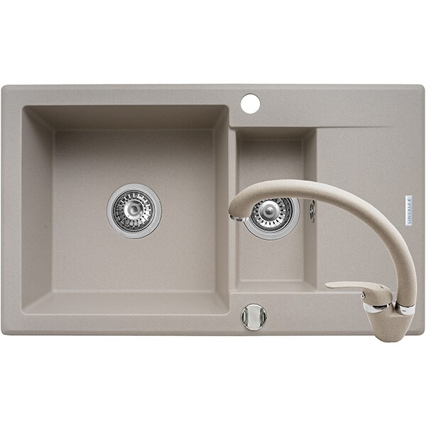 Pachet chiuveta PYRAMIS Extra Smart, compozit granit + baterie, bej