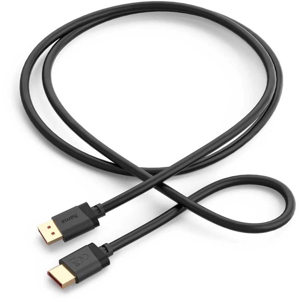 Cablu DisplayPort 2.1 HAMA 202010, 40 Gbps, 8K, 2m, negru