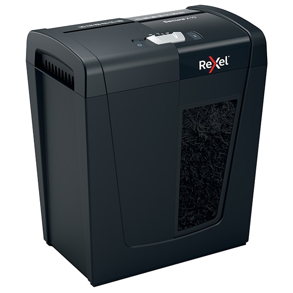 Distrugator documente manual REXEL SECURE X10, 10 coli, 18l, Cross-Cut, negru