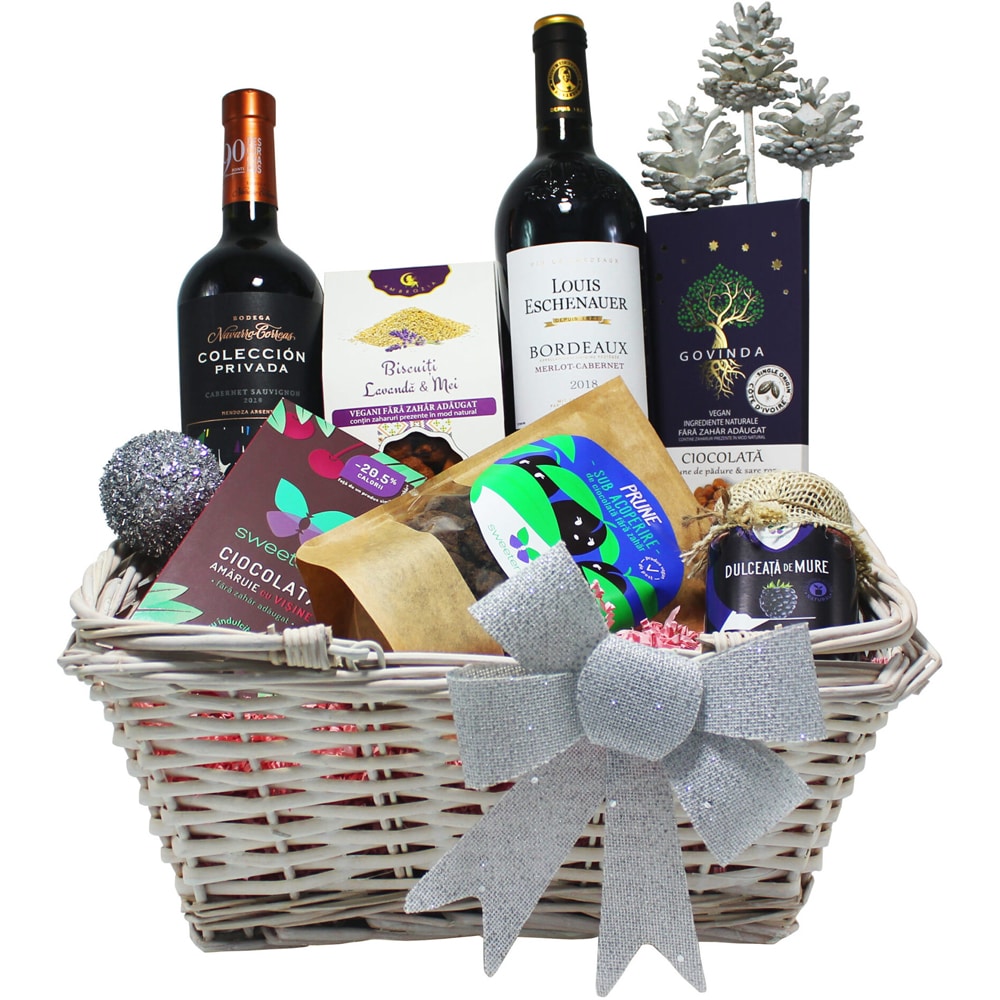 Cos cadou LUXURY BASKETS Purple Christmas 8PC