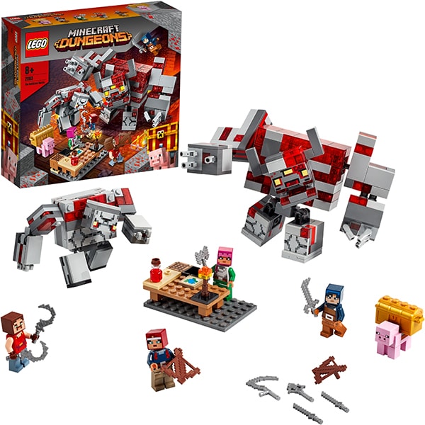 LEGO Minecraft: Batalia pentru piatra rosie 21163, 8 ani+, 504 piese