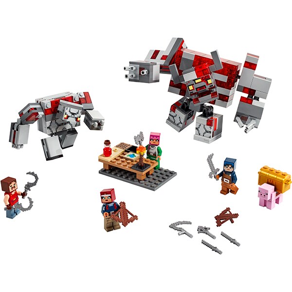 LEGO Minecraft: Batalia pentru piatra rosie 21163, 8 ani+, 504 piese