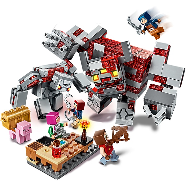 LEGO Minecraft: Batalia pentru piatra rosie 21163, 8 ani+, 504 piese