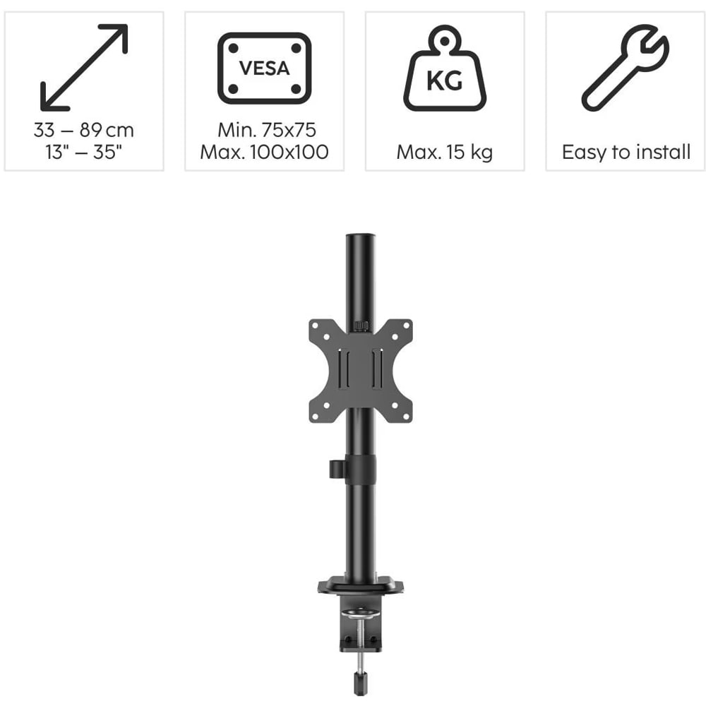 Suport monitor birou HAMA 220900, 13-35", Reglabil, 15kg