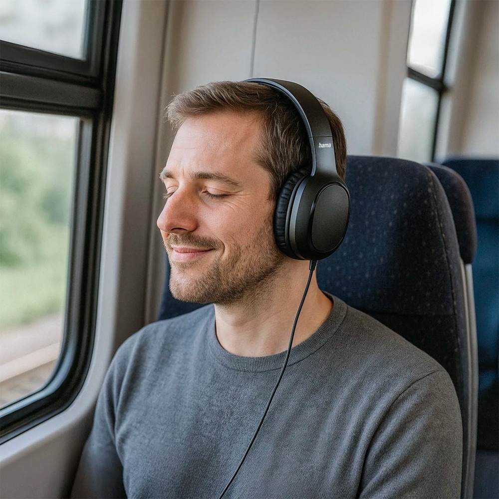 Casti HAMA Fun C, Cu Fir, On-Ear, Microfon, USB-C, negru