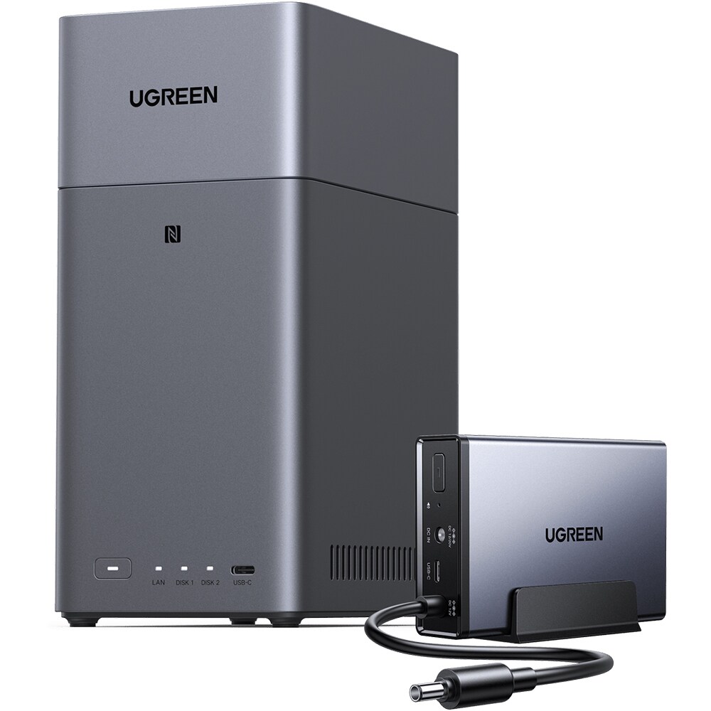 Network Attached Storage UGREEN DH2300, 2.2GHz, 4GB, 2-Bays, gri