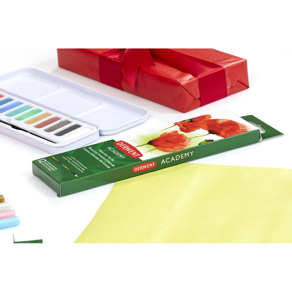 Acuarele cu pensula inclusa DERWENT, 12 culori