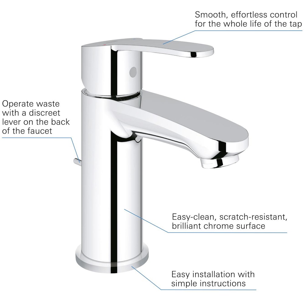 Baterie lavoar GROHE Eurostyle 23037002, marimea M, alama, crom