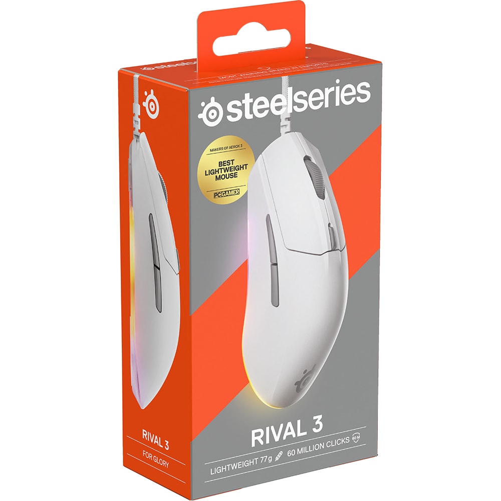 Mouse Gaming STEELSERIES Rival 3 Gen 2, 8500 dpi, alb