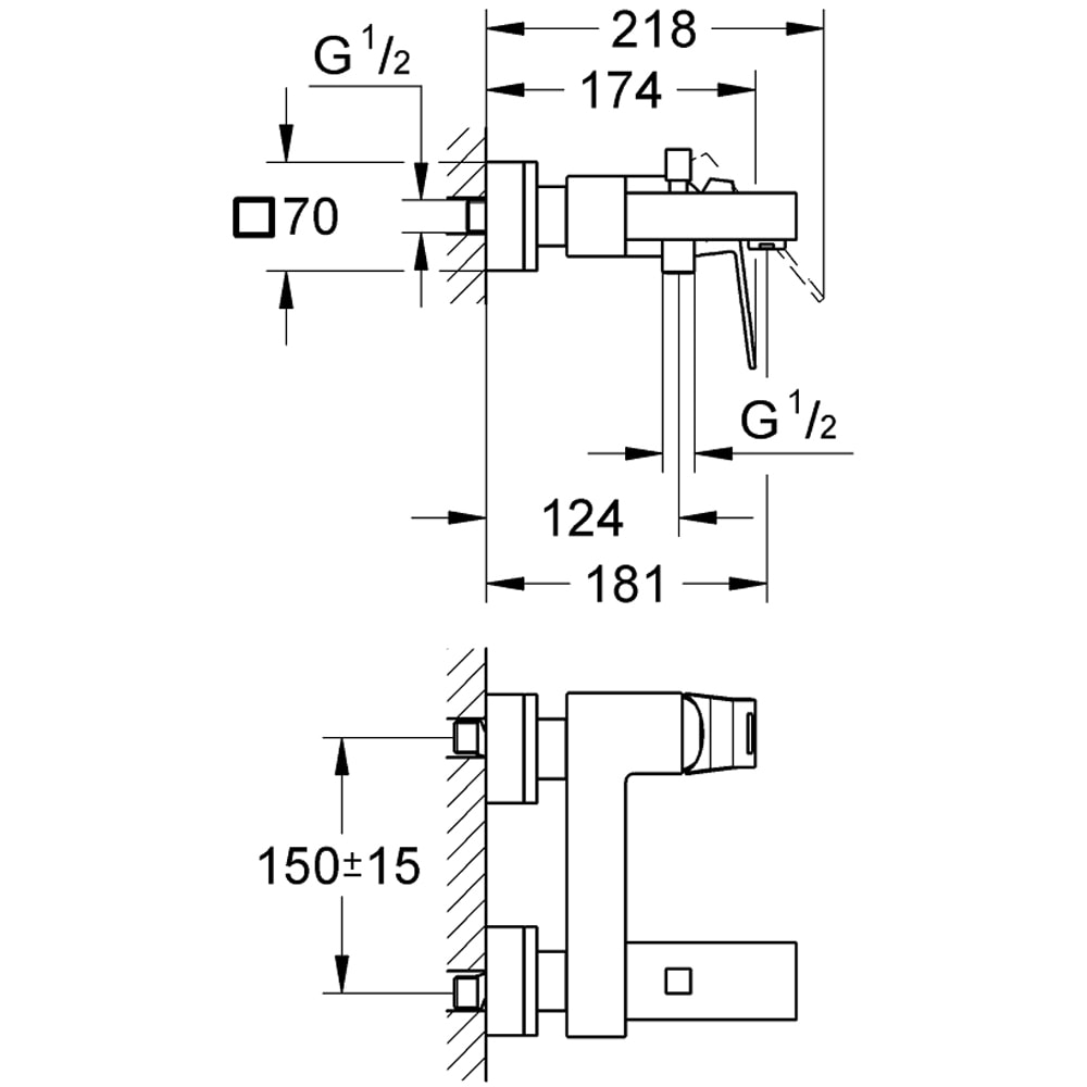 Baterie cada GROHE Eurocube 23140AL0, alama, grafit