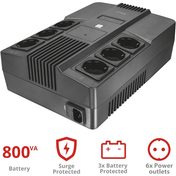 Unitate UPS TRUST Maxxon 23326, 800VA, AVR, Schuko