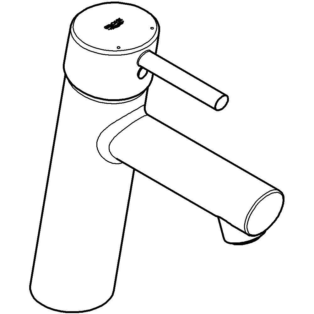 Baterie lavoar GROHE Concetto 23451001, marimea M, alama, crom