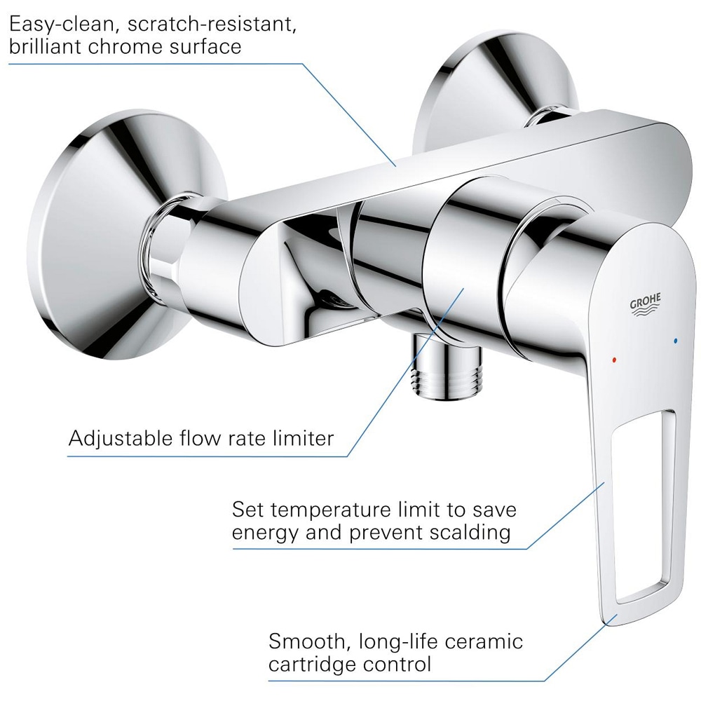 Baterie dus GROHE Bauloop 23634001, aparenta, alama, crom