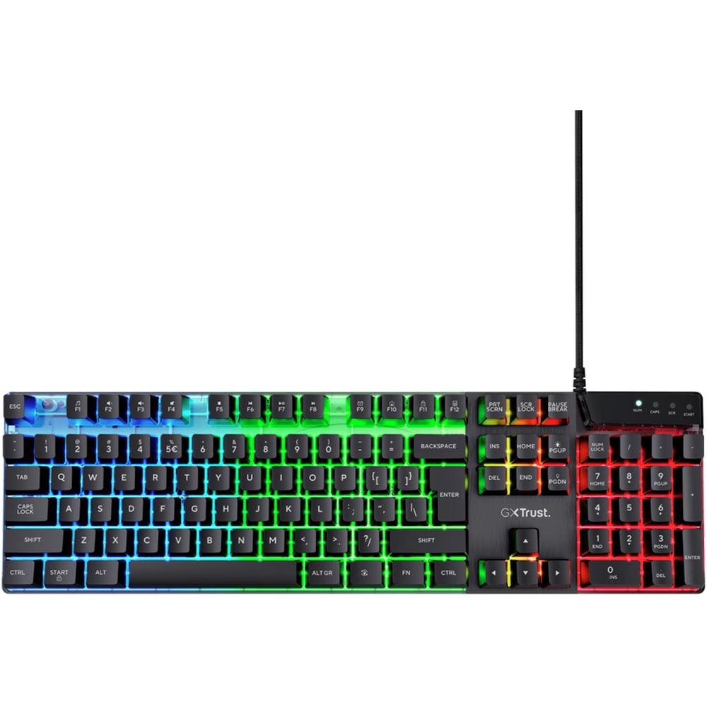Tastatura Gaming TRUST GXT 835 Azor, USB, Layout US, negru