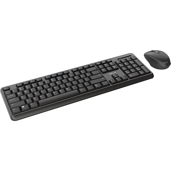 Kit tastatura si mouse Wireless TRUST Ody 23942, USB, negru