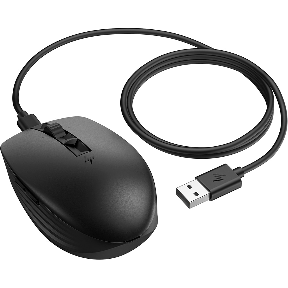 Mouse Wireless HP 710 (6E6F2AA), Dual Mode, 3000 dpi, Bluetooth, negru