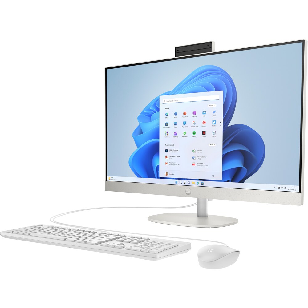 Sistem PC All in One HP 27-cr0002n, Intel Core i7-1355U pana la 5GHz, 27" Full HD, 16GB, SSD 1TB, Intel Iris Xe Graphics, Windows 11 Home, alb