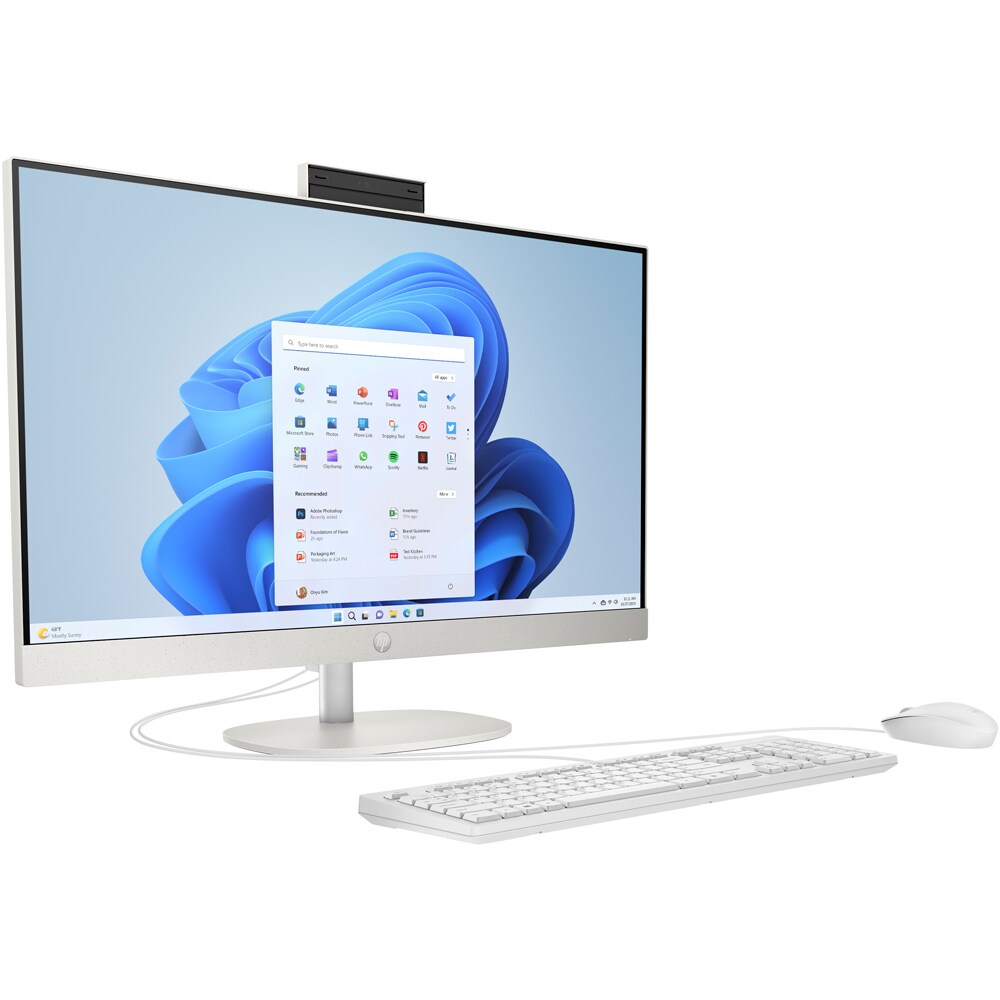 Sistem PC All in One HP 27-cr0002n, Intel Core i7-1355U pana la 5GHz, 27" Full HD, 16GB, SSD 1TB, Intel Iris Xe Graphics, Windows 11 Home, alb