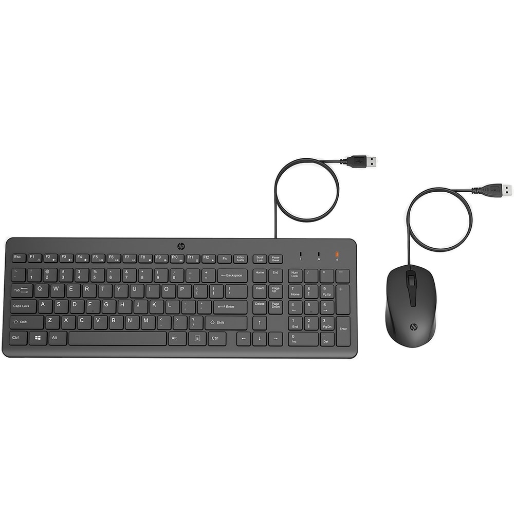 Kit tastatura si mouse cu fir HP 150, USB, negru