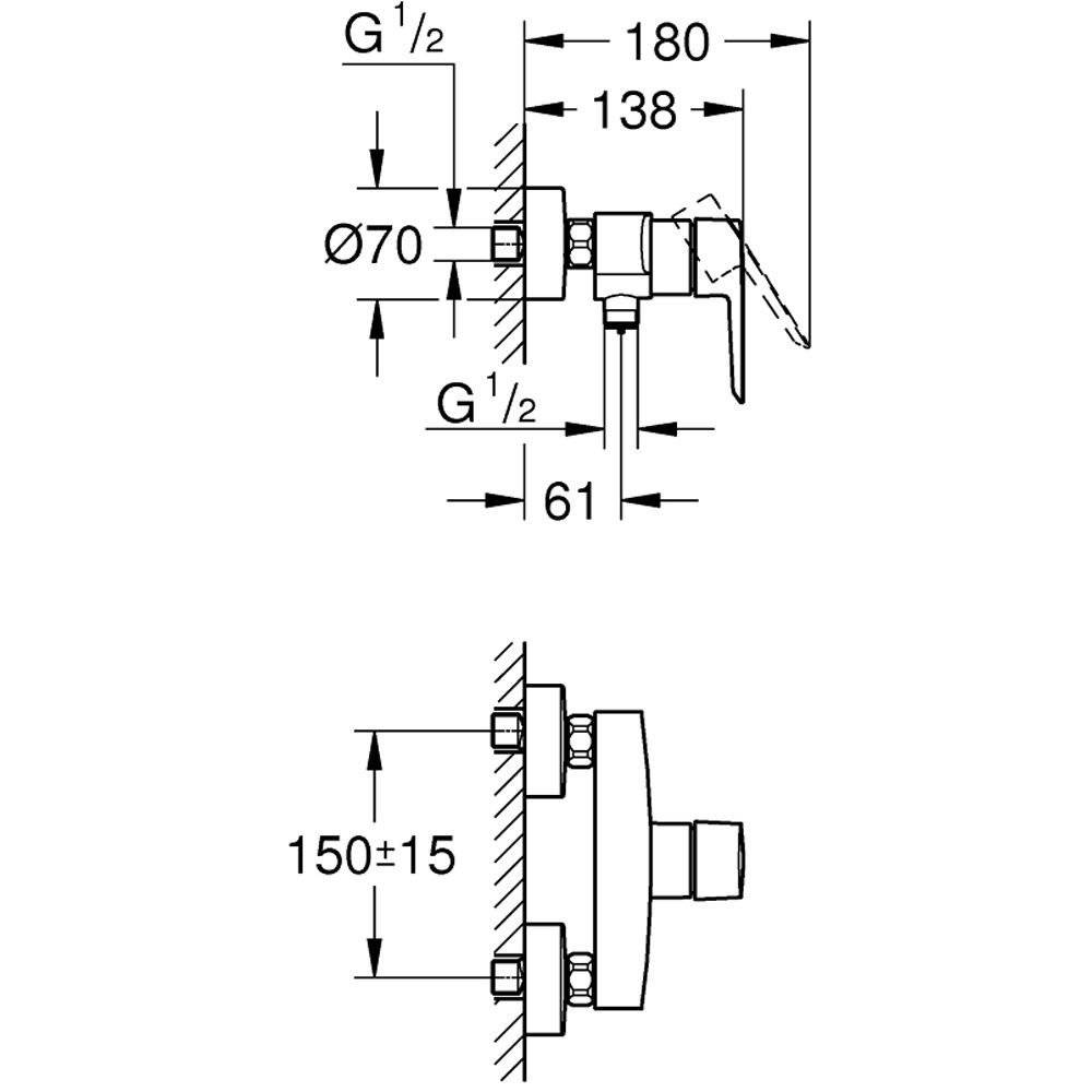 Baterie dus GROHE Start 242082432, aparenta, alama, negru