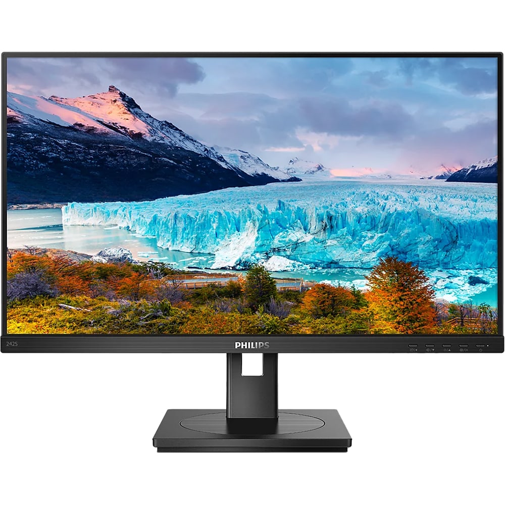 Monitor LCD IPS Philips, 242S1AE/00, 23.8'', Full HD, 75Hz, boxe, pivot, negru